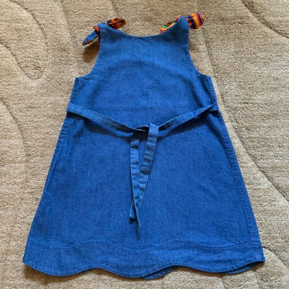 Imani Pamoja Shoulder Tie & Scalloped Hem Denim Dress - NWOT - Picture 4 of 4